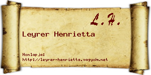 Leyrer Henrietta névjegykártya
